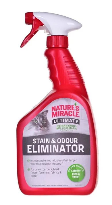 Nature's Miracle, Set-in Oxy, Stain&Odour Remover, Cat, preparat do usuwania zapachu moczu, 709 ml