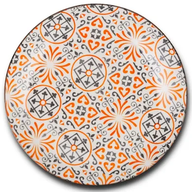 Nava, talerz porcelanowy, maiolica orange, obiadowy, 27 cm