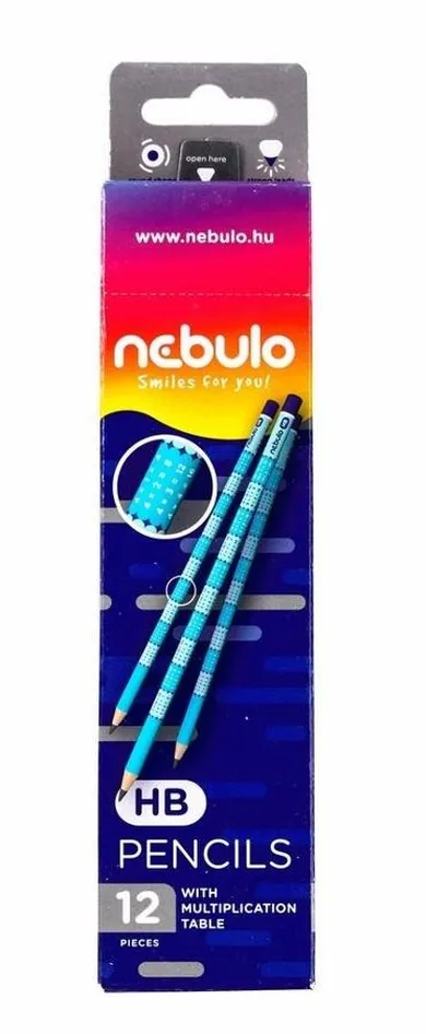 Nebulo, ołówek HB z tabliczką mnożenia, 12 szt.