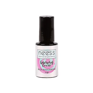 Neess, Gummy Cover, baza kauczukowa do lakierów hybrydowych, Rose, 4 ml