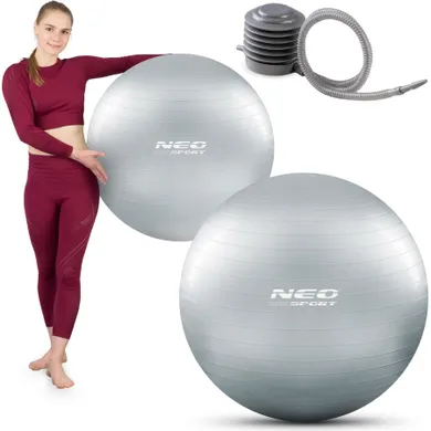 Neo-Sport, piłka do aerobiku fitness, 75 cm, srebrna