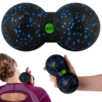 Neo-Sport, podwójna piłka do masażu i fitness, czarno-niebieska