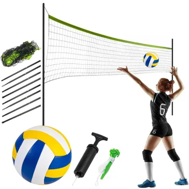 Neo-Sport, siatka i stelaż do gry w siatkówkę i badmintona, 570 cm