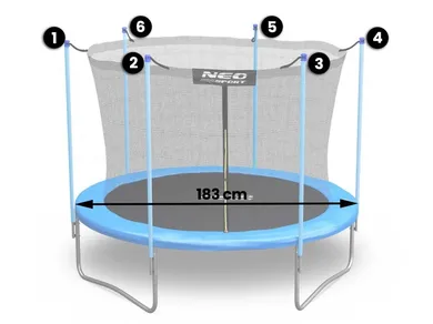 Neo-Sport, siatka wewnętrzna do trampoliny, 183 cm