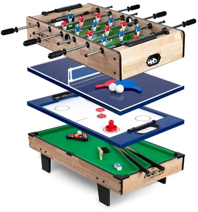 Neo-Sport, stół do gier 4w1: piłkarzyki + cymbergaj + bilard + ping-pong