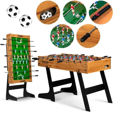 Neo-Sport, stół do gry w piłkarzyki, 121-61-80 cm, NS-803, drewniana