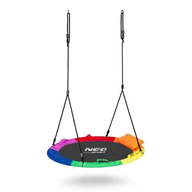 Neo-Sport, Swingo, huśtawka okrągła, bocianie gniazdo, wielokolorowa, 110 cm