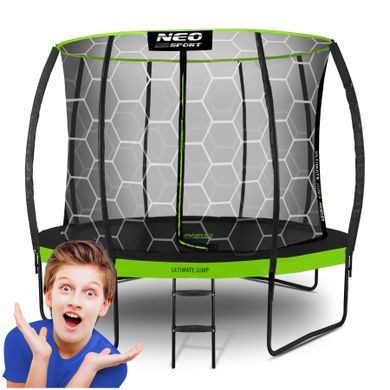 Neo-Sport, trampolina ogrodowa profilowana, z siatką wewnętrzną, 312 cm