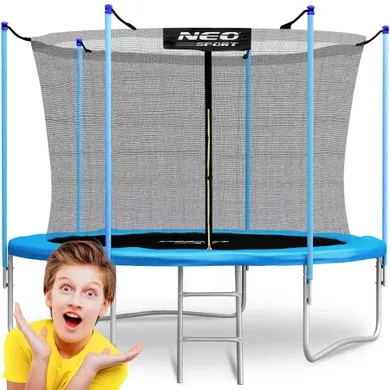 Neo-Sport, trampolina ogrodowa siatka wewnętrzna i drabinką, 252 cm