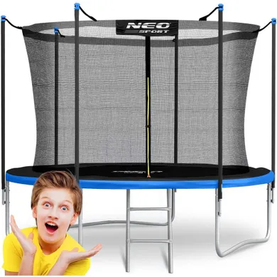 Neo-Sport, trampolina ogrodowa z siatką wewnętrzną i drabinką, 183 cm