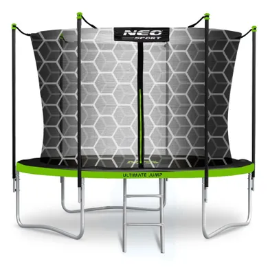 Neo-Sport, trampolina ogrodowa z siatką wewnętrzną i drabinką, 312 cm