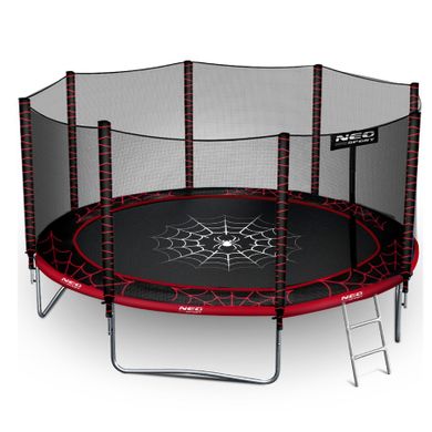 Neo-Sport, trampolina ogrodowa z siatką zewnętrzną i drabinką, 12ft/374 cm