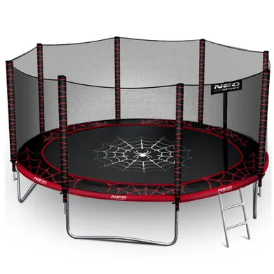 Neo-Sport, trampolina ogrodowa z siatką zewnętrzną i drabinką, 13ft/404 cm