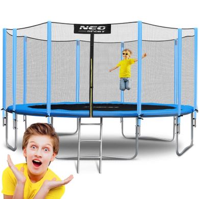 Neo-Sport, trampolina ogrodowa, z siatką zewnętrzną i drabinką, 15ft/465 cm