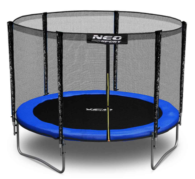 Neo-Sport, trampolina ogrodowa z siatką zewnętrzną i drabinką, 8ft/252 cm