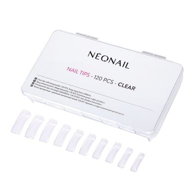 NeoNail, Nail Tips, przezroczyste tipsy z długą kieszonką, 120 szt.
