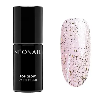NeoNail, Top Glow, top hybrydowy, Gold Flakes, 7.2 ml