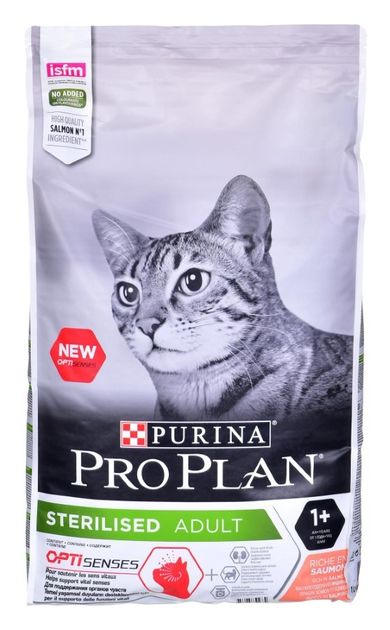 Nestle, Purina, Pro Plan Sterilised Opti Senses, karma sucha dla kota, Salmon, 10 kg