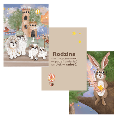 Neverending Store, plakaty A4 Rodzina, 3 szt.