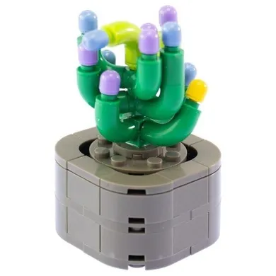 Nice Group, Mini Kwiaty, klocki konstrukcyjne, Sanseweria fioletowa, 136 elementów