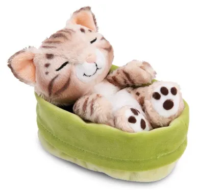 Nici, maskotka, kot bengalski śpiący w koszyku, 12 cm