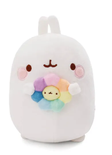 Nici, Molang z tęczowym kwiatkiem, maskotka, 16 cm