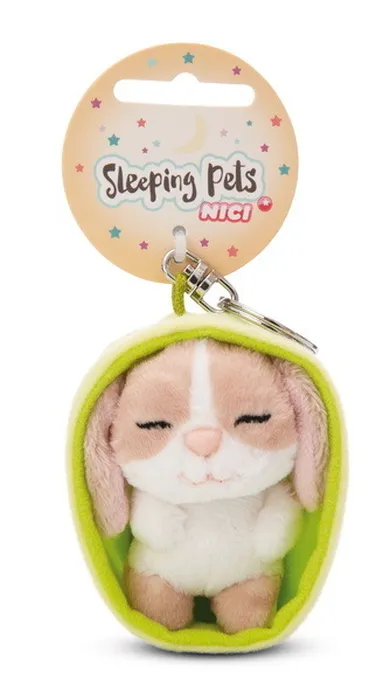 Nici, Sleeping Pets, królik cappucino z długimi uszami, brelok, 8 cm