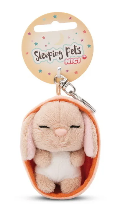 Nici, Sleeping Pets, królik karmelowy z długimi uszami, brelok, 8 cm