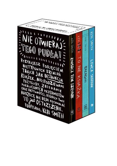 Nie otwieraj tego pudła. Bestsellery Keri Smith: Zniszcz ten dziennik, To Nie Książka, Bałagan, Łowca Skarbów
