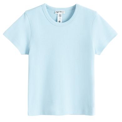 Niebieska koszulka basic z bawełny czesanej NOWEAR