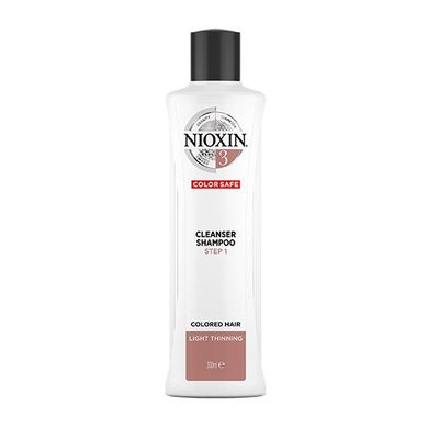 Nioxin, System, 3 Cleanser Shampoo, oczyszczający szampon do włosów farbowanych lekko przerzedzonych, 300 ml