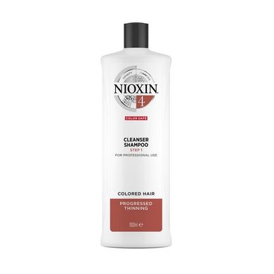 Nioxin, System 4 Cleanser Shampoo, oczyszczający szampon do włosów farbowanych znacznie przerzedzonych, 1000 ml