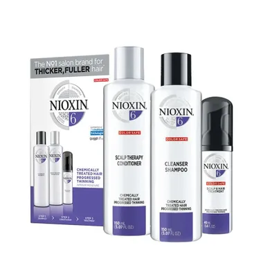 NIOXIN, System 6, szampon do włosów, 150 ml + odżywka do włosów, 150 ml + kuracja do włosów, 40 ml, zestaw