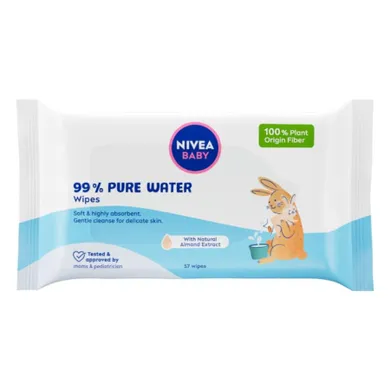 Nivea Baby, chusteczki biodegradowalne, 99% Pure Water, 57 szt.