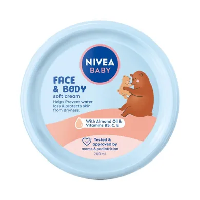 Nivea, Baby, krem pielęgnacyjny do twarzy i ciała, 200 ml