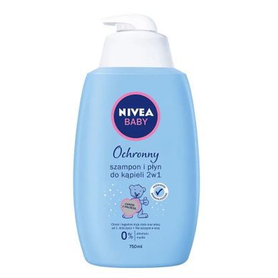 Nivea, Baby, ochronny szampon i płyn do kąpieli dla dzieci 2w1, 750 ml