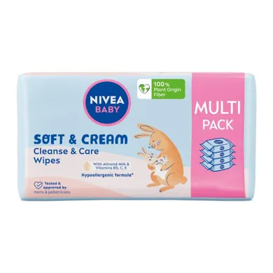 Nivea Baby, Soft & Cream, chusteczki biodegradowalne, 4-57 szt.