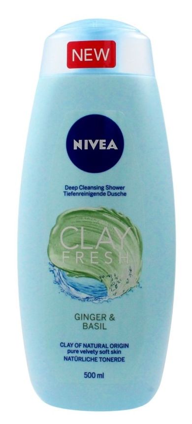 Nivea, Clay Fresh, żel pod prysznic z glinką, Ginger & Basil