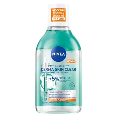 Nivea, Derma Skin Clear, płyn micelarny do demakijażu z 5% serum, 400 ml