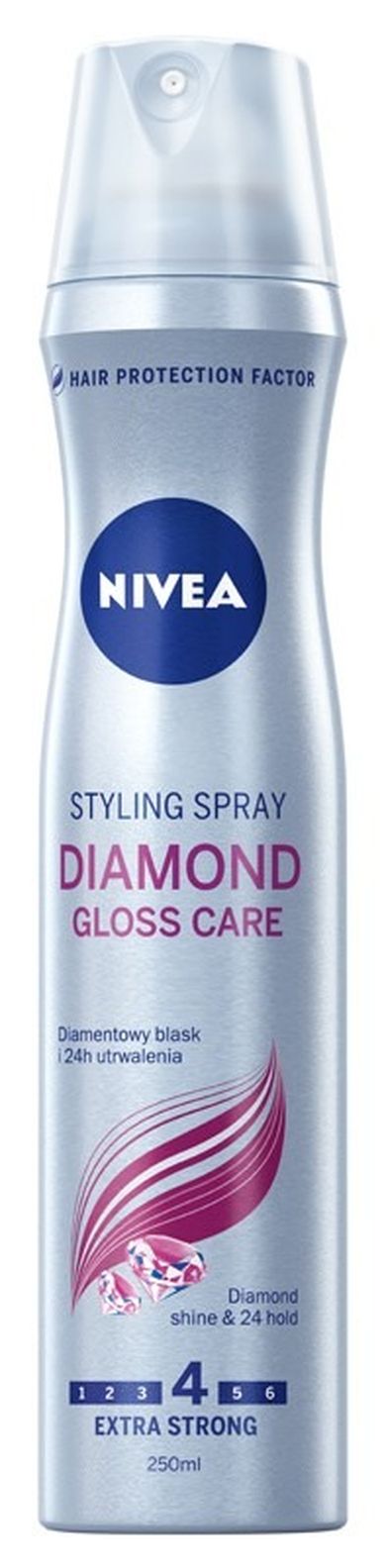 Nivea, Diamond Gloss Care, lakier do włosów, 250 ml