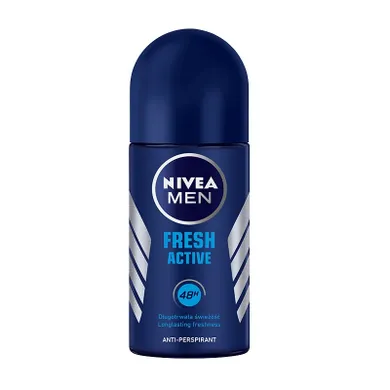 Nivea, Fresh Active, dezodorant, roll-on, męski, 50 ml