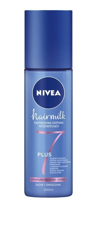 Nivea, Hair Milk, Expresowa odżywka - spray do włosów cienkich, suchych i zniszczonych, 200 ml