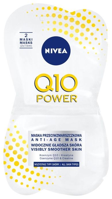 Nivea, maska na twarz, przeciwzmarszczkowa Q10 Power, 2-7.5 ml