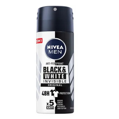 Nivea, Men Black&White Invisible Original, antyperspirant, spray, 100 ml