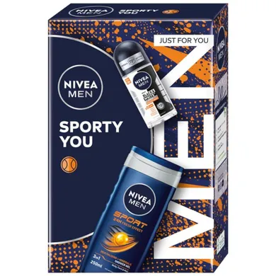 Nivea, Men Sporty You, zestaw: żel pod prysznic 3w1, 250 ml + antyperspirant, roll-on, 50 ml