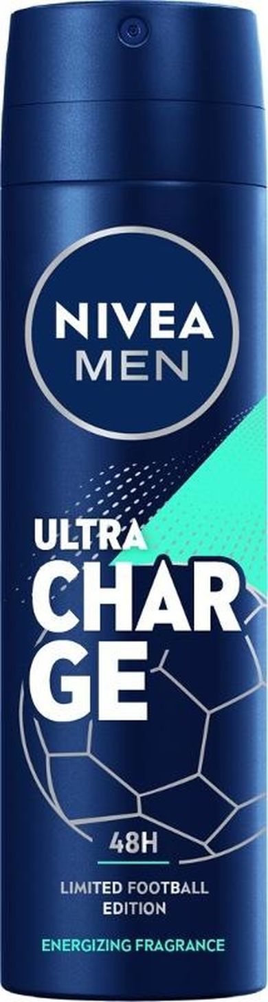 Nivea, Men Ultra Charge, antyperspirant w sprayu, 150 ml - wersja limitowana