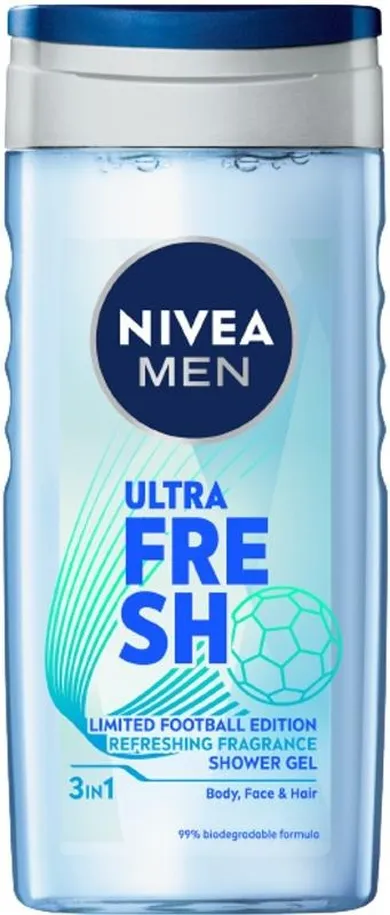 Nivea, Men Ultra Fresh, pod prysznic 3w1, 250 ml - wersja limitowana