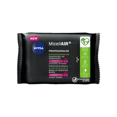 Nivea, MicellAir, chusteczki micelarne do demakijażu, biodegradowalne