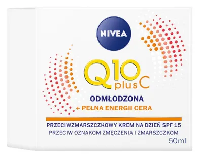 Nivea, Q10 Plus C, krem przeciwzmarszczkowy, energetyzujący, na dzień, SPF 15, 50 ml