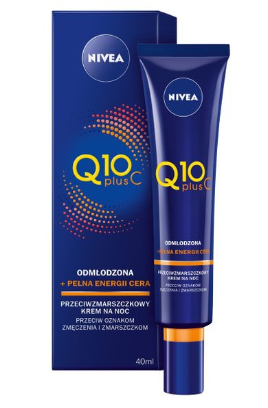 Nivea, Q10 Plus C, krem przeciwzmarszczkowy, energetyzujący, na noc 40 ml